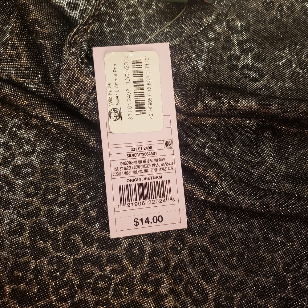 4/$25 🥂  Wild Fable Silver Animal Print Cami - Picture 3 of 4